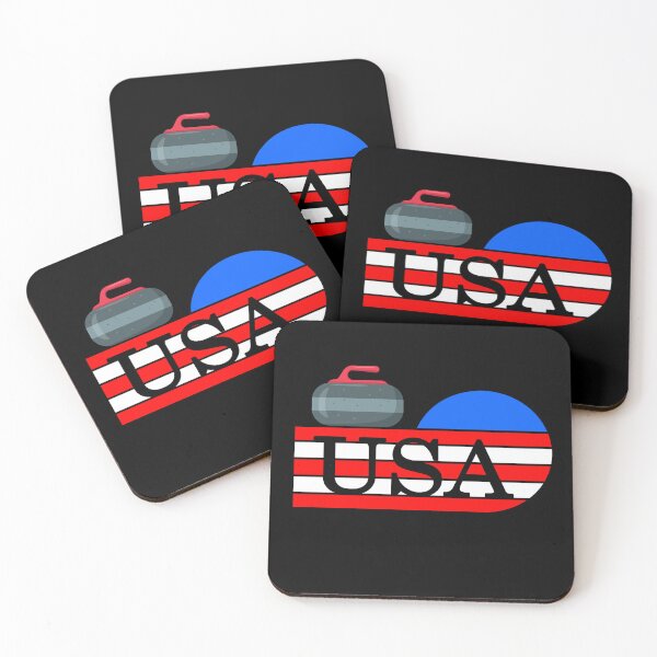 Item preview, USA Team Curling Stone Rock Red White And Blue designed and sold by ZiesMerch.