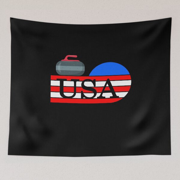 Item preview, USA Team Curling Stone Rock Red White And Blue designed and sold by ZiesMerch.