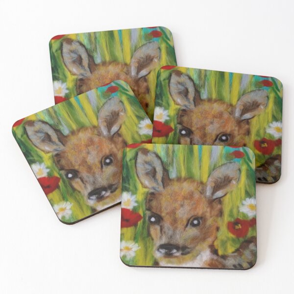 Item preview, fawn, deer, doe, in a field of flowers designed and sold by FLEURDELAINE04.