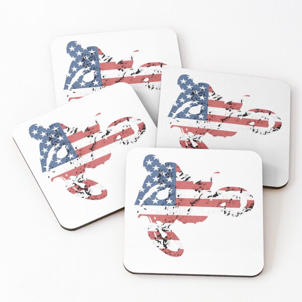 Item preview, USA motocross American flag motorcycle dirt bike rider designed and sold by UpwardSpin.