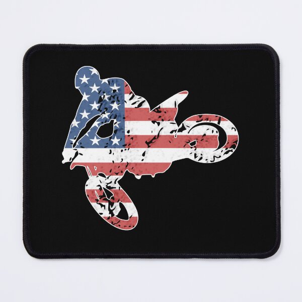 Item preview, USA motocross American flag motorcycle dirt bike rider designed and sold by UpwardSpin.