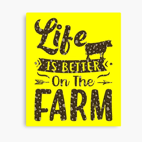 Vista previa del artículo con la obra «La vida es mejor en la granja - Dichos divertidos de los amantes de las vacas», diseñado y vendido por Delandor.