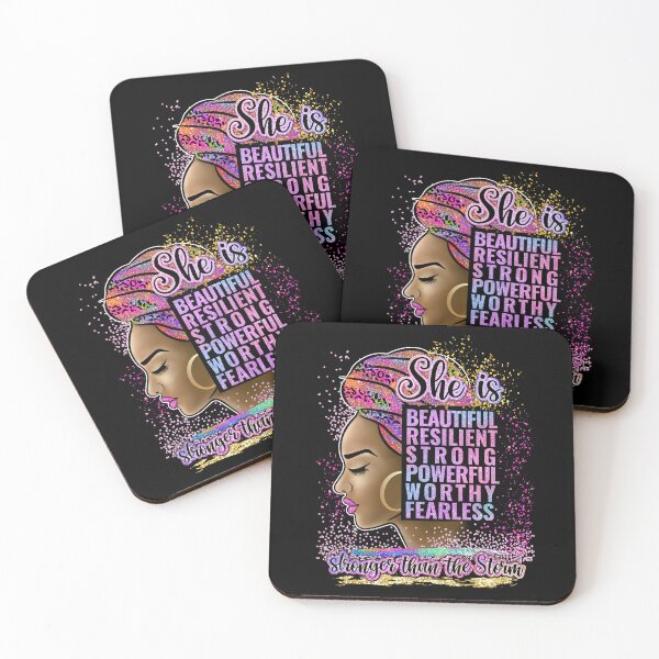 Item preview, Beautiful Resilient Strong Powerful Worthy Fearless Black Woman, Black History Month, Black Girl Magic designed and sold by UrbanApparel.