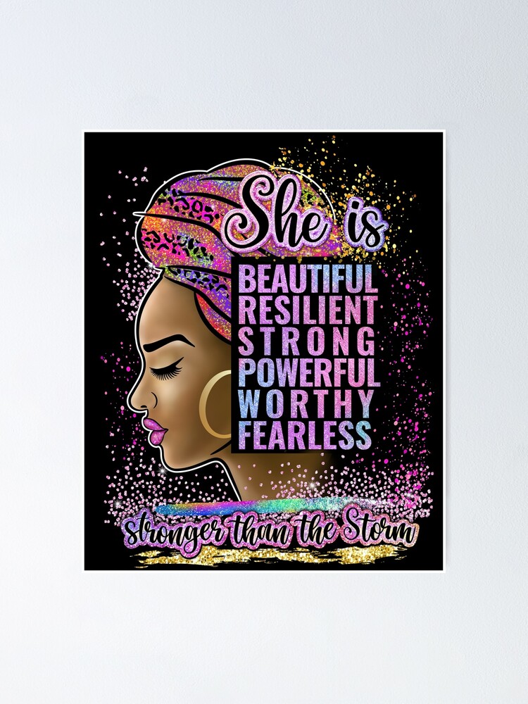 Poster for Sale avec l'œuvre « Belle femme noire intrépide, forte et  puissante, résiliente, mois de l'histoire des noirs, magie de la fille noire  » de l'artiste UrbanApparel