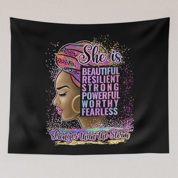 Item preview, Beautiful Resilient Strong Powerful Worthy Fearless Black Woman, Black History Month, Black Girl Magic designed and sold by UrbanApparel.