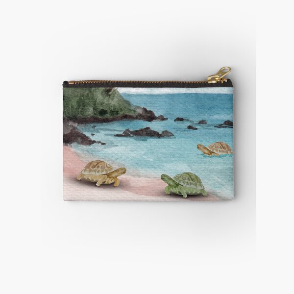 Item preview, Tropical Sea Turtles - Sunny Island Beach Paradise Watercolor Art designed and sold by SeasonsChange-.