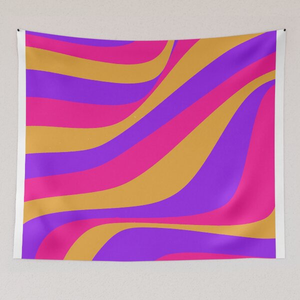 Item preview, Retro Abstract Wavy Lines Purple Orange Hot Pink designed and sold by tsuttles.