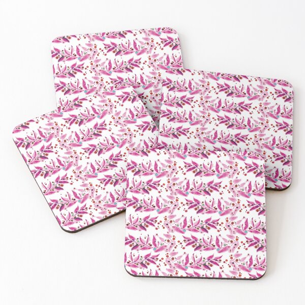 Item preview, Pink watercolour leaves designed and sold by SileneDidIt.