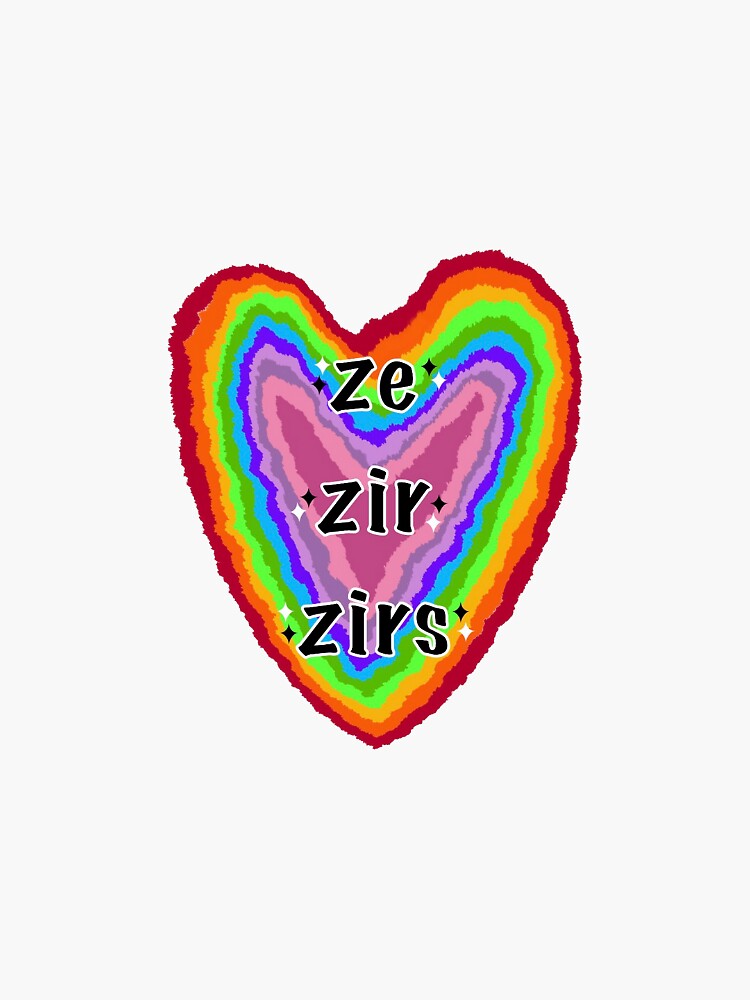 Zezirzirs Pronouns Sticker For Sale By Glitterytoad Redbubble 5387