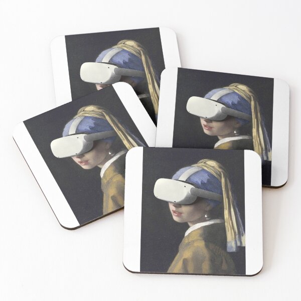 Item preview, Girl with the Pearl Earring and a VR headset - VR designed and sold by hindsightAnD.