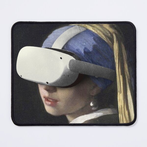 Item preview, Girl with the Pearl Earring and a VR headset - VR designed and sold by hindsightAnD.