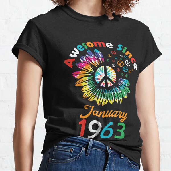Funny Birthday Quote, Awesome Since January 1963, Retro Birthday Classic T-Shirt