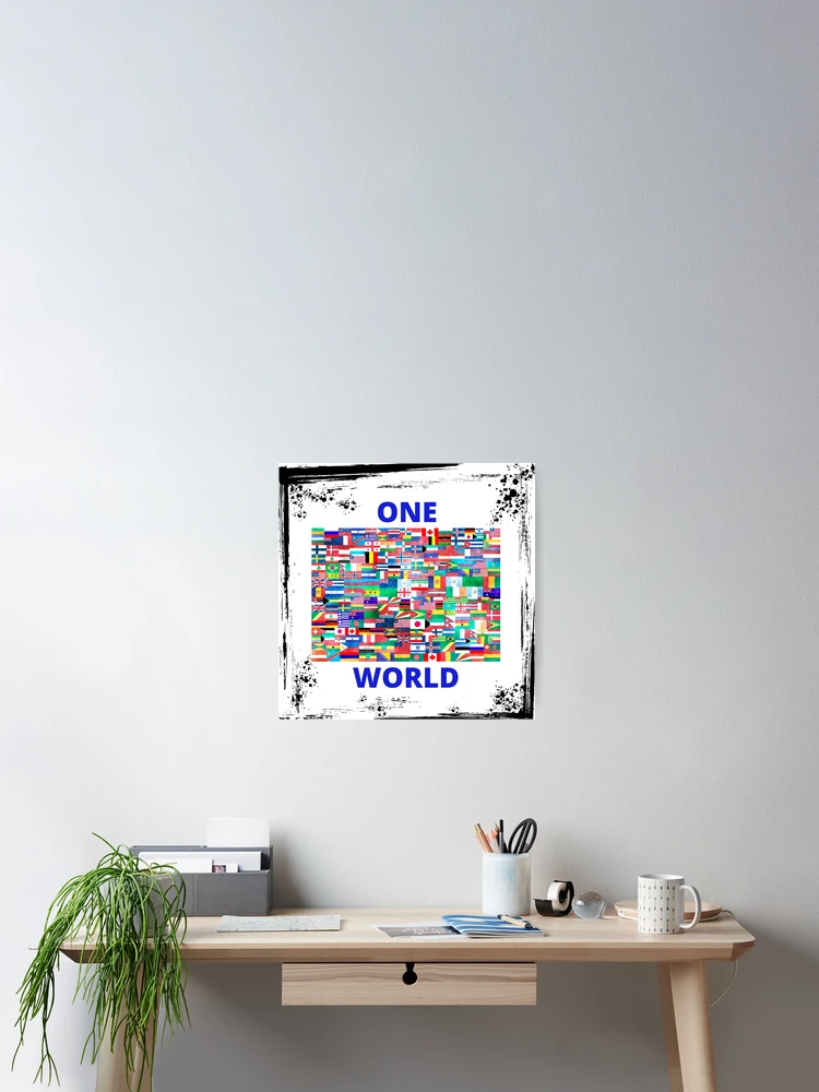 Thumbnail 2 of 3, Poster, One World designed and sold by BubbleTextBox.