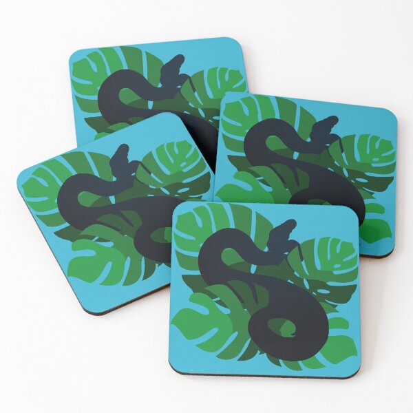 Item preview, Snake in Green Monstera Leaves designed and sold by Nerdynoods.
