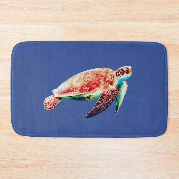 Item preview, Sea Turtle Swimming Watercolor Ocean Life Coral Reef Painting designed and sold by PurpleMoss.