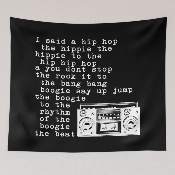 Item preview, I said a Hip Hop - Rapper's Delight - Lyric Art Music - R&B Music - Classic Rap Song - Sugarhill Gang designed and sold by originalsusie.
