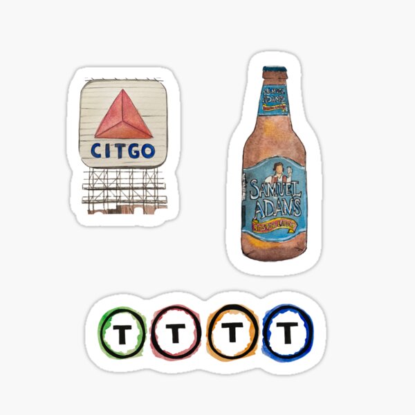 Artikel-Vorschau von Boston Beer, Citgo, MBTA-Aufkleberpaket, designt und verkauft von Alexandra Wuyke.