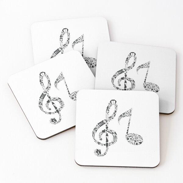 Item preview, Music Notes With Musical Instruments For Music Lovers -  designed and sold by Funwithmusic.