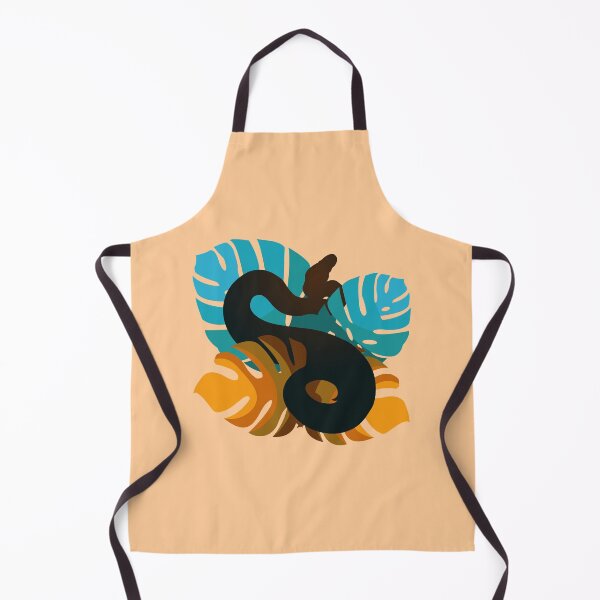 Item preview, Snake in Ocean Teal Orange Monstera Leaves designed and sold by Nerdynoods.