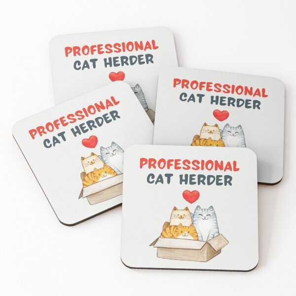 Item preview, Professional Cat Herder - Red and Blue Cats for Cat Lovers Funny and Cute designed and sold by JoyTop.