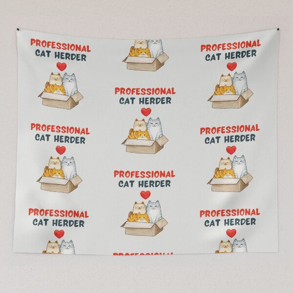 Item preview, Professional Cat Herder - Red and Blue Cats for Cat Lovers Funny and Cute designed and sold by JoyTop.