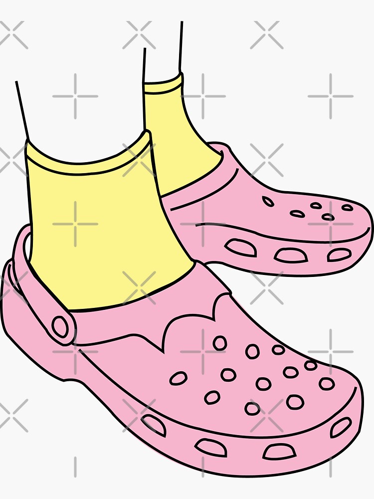 "crocs and socks" Sticker by Redbubble