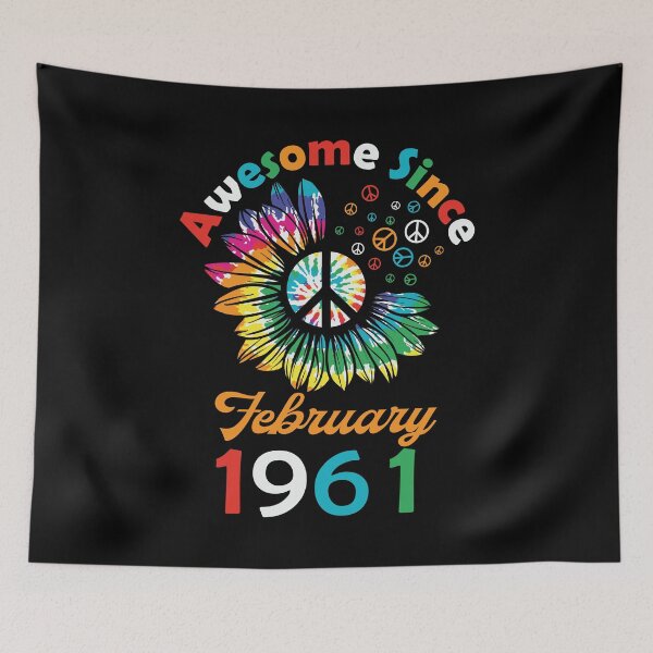 Item preview, Funny Birthday Quote, Awesome Since February 1961, Retro Birthday designed and sold by Estrytee.