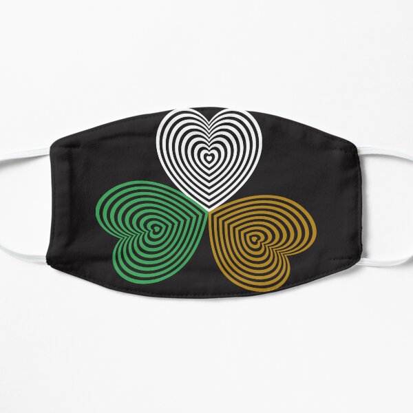 Luck is with you, optical illusion clover Flat Mask