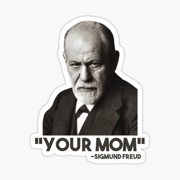 Vista previa del artículo con la obra «Cita de Sigmund Freud "Tu mamá"», diseñado y vendido por BetelgeuseX3.