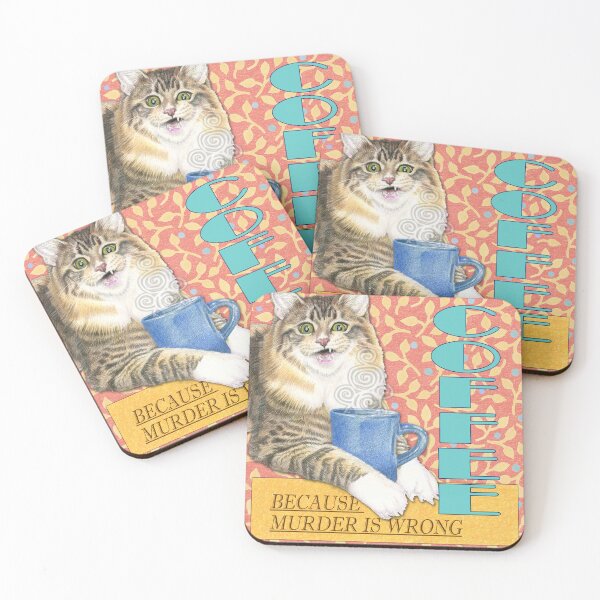 Item preview, Cat with attitude and funny coffee quote designed and sold by WendyBerry.