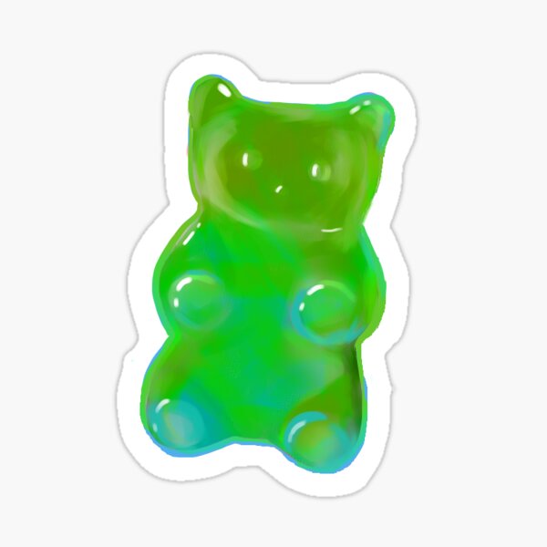 Gummy Thicc Green Gummy Bear With Big Butt' Sticker