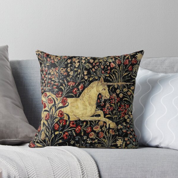 Item preview, Medieval Unicorn Midnight Floral Tapestry designed and sold by Epitome Girl.
