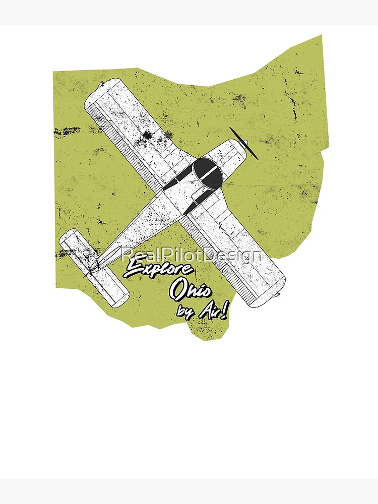 Ohio PA-28 Airplane Silhouette (distressed)