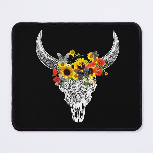 Item preview, Skull and Crown poppy and sunflowers, cool Watercolor designed and sold by Collagedream.