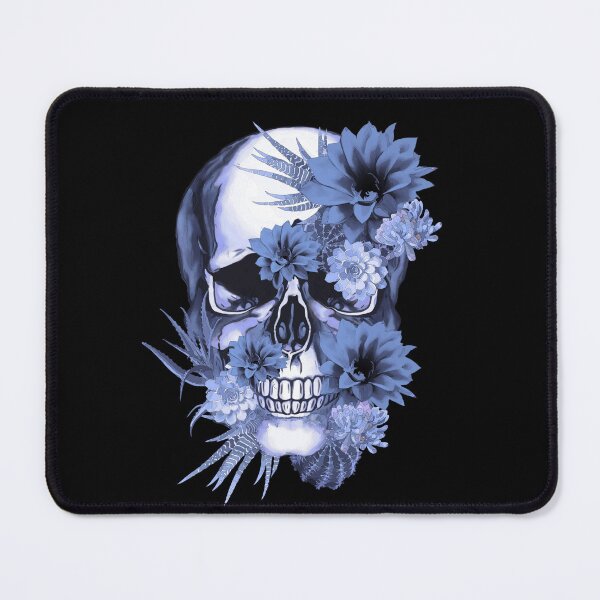 Item preview, Sugar skull with succulents plants, blue navy cool funny cute mask designed and sold by Collagedream.