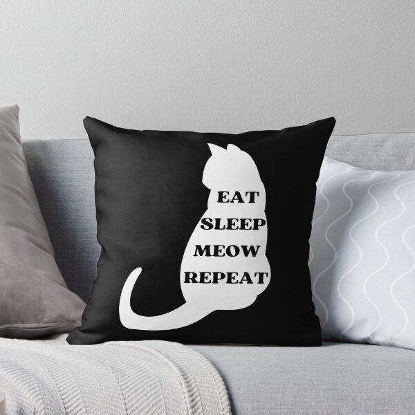 Item preview, EAT SLEEP MEOW REPEAT - Funny Cat Pictures with Captions and Cat Sayings designed and sold by FunnyCatsFam.