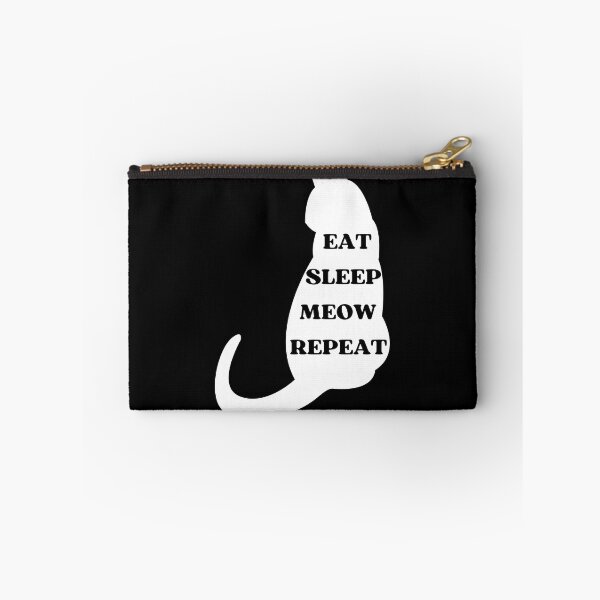 Item preview, EAT SLEEP MEOW REPEAT - Funny Cat Pictures with Captions and Cat Sayings designed and sold by FunnyCatsFam.
