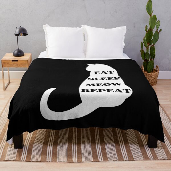 Item preview, EAT SLEEP MEOW REPEAT - Funny Cat Pictures with Captions and Cat Sayings designed and sold by FunnyCatsFam.