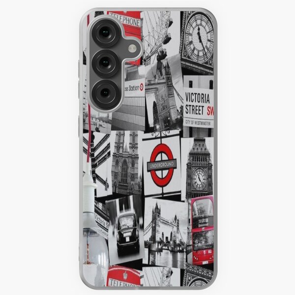 Item preview, Contemporary Fresco London Montage of Famous Landmarks in a Trendy Black & White Theme designed and sold by WearWolfDesigns.