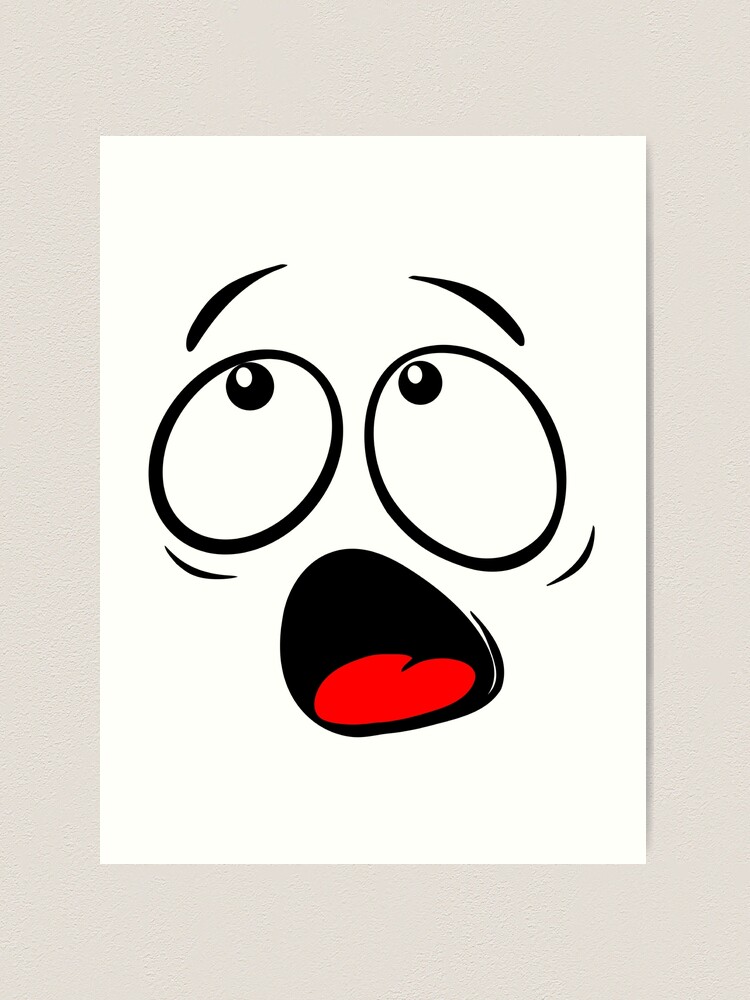 Scared Woman Expression Face  Art Print for Sale by DFLC Prints