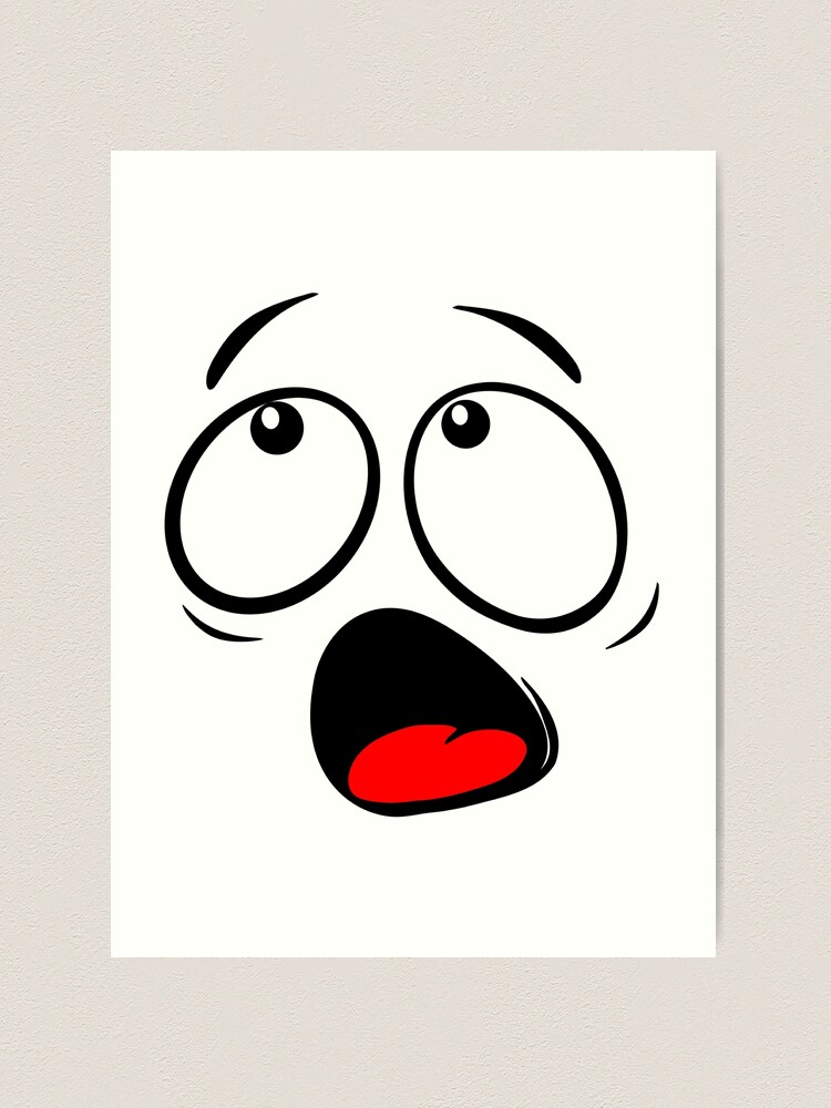 Scared Woman Expression Face  Art Board Print for Sale by DFLC Prints