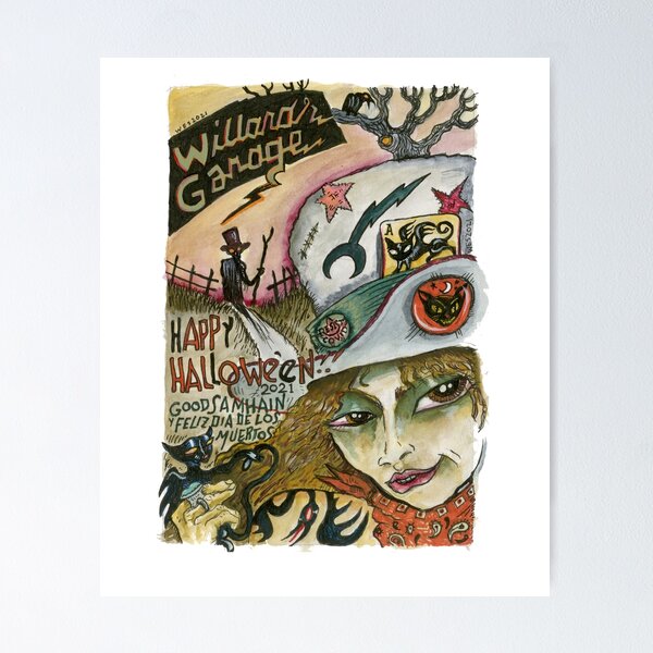 Item preview, Halloween Black Cat Samhain Wes Freed Willard's Garage designed and sold by WEBuyApparel.
