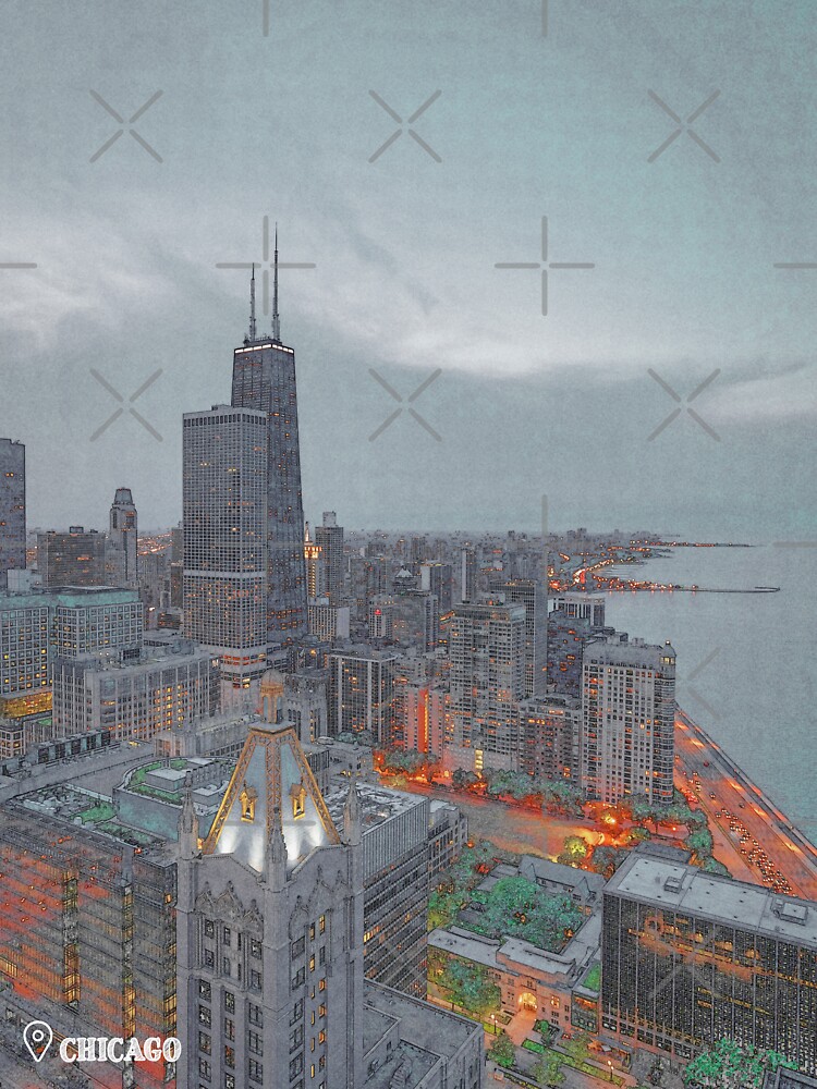 "Chicago City" Sticker for Sale by PostersStickers Redbubble