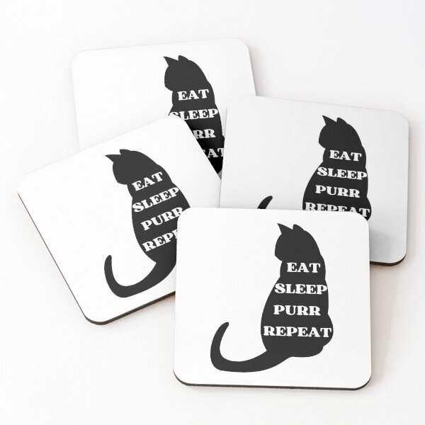 Item preview, EAT SLEEP PURR REPEAT - Funny Cat Pictures with Captions and Cat Sayings designed and sold by FunnyCatsFam.