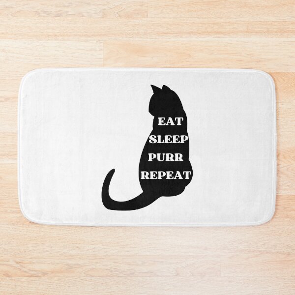 Item preview, EAT SLEEP PURR REPEAT - Funny Cat Pictures with Captions and Cat Sayings designed and sold by FunnyCatsFam.