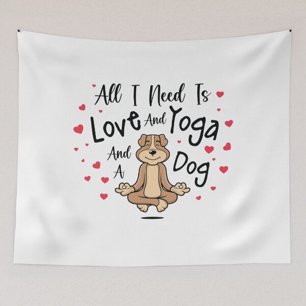 Item preview,  All I Need Is Love And Yoga And A Dog designed and sold by trendyshopy.