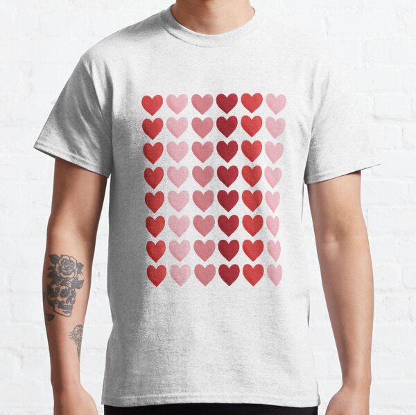 Pink and Red Heart Pattern Classic T-Shirt