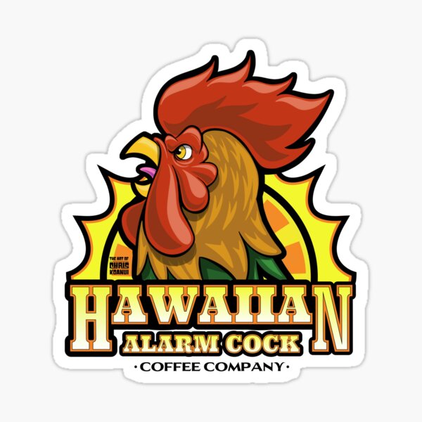Hawaiian Alarm Cock Sticker