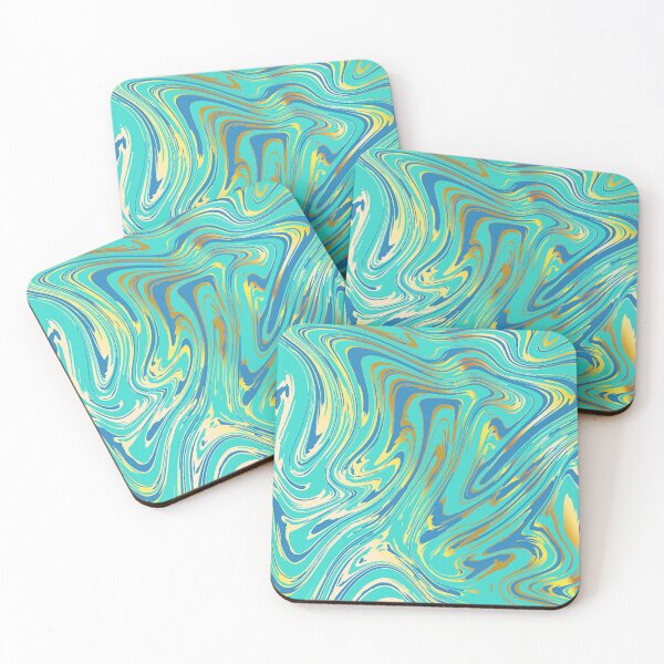 Item preview, Marble blue teal turquoise pattern designed and sold by cutecrazytshirt.