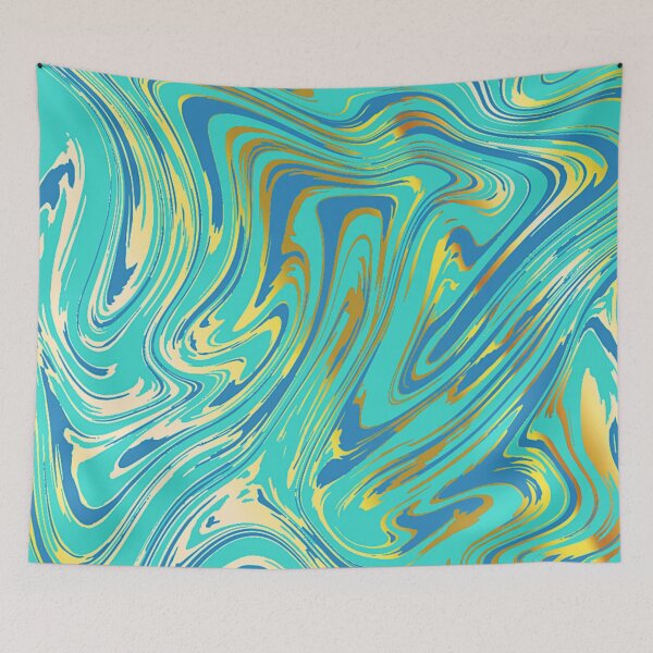 Item preview, Marble blue teal turquoise pattern designed and sold by cutecrazytshirt.